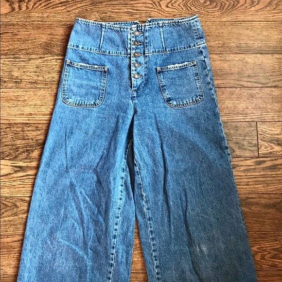 Free people wide leg jeans - Picture 2 of 5